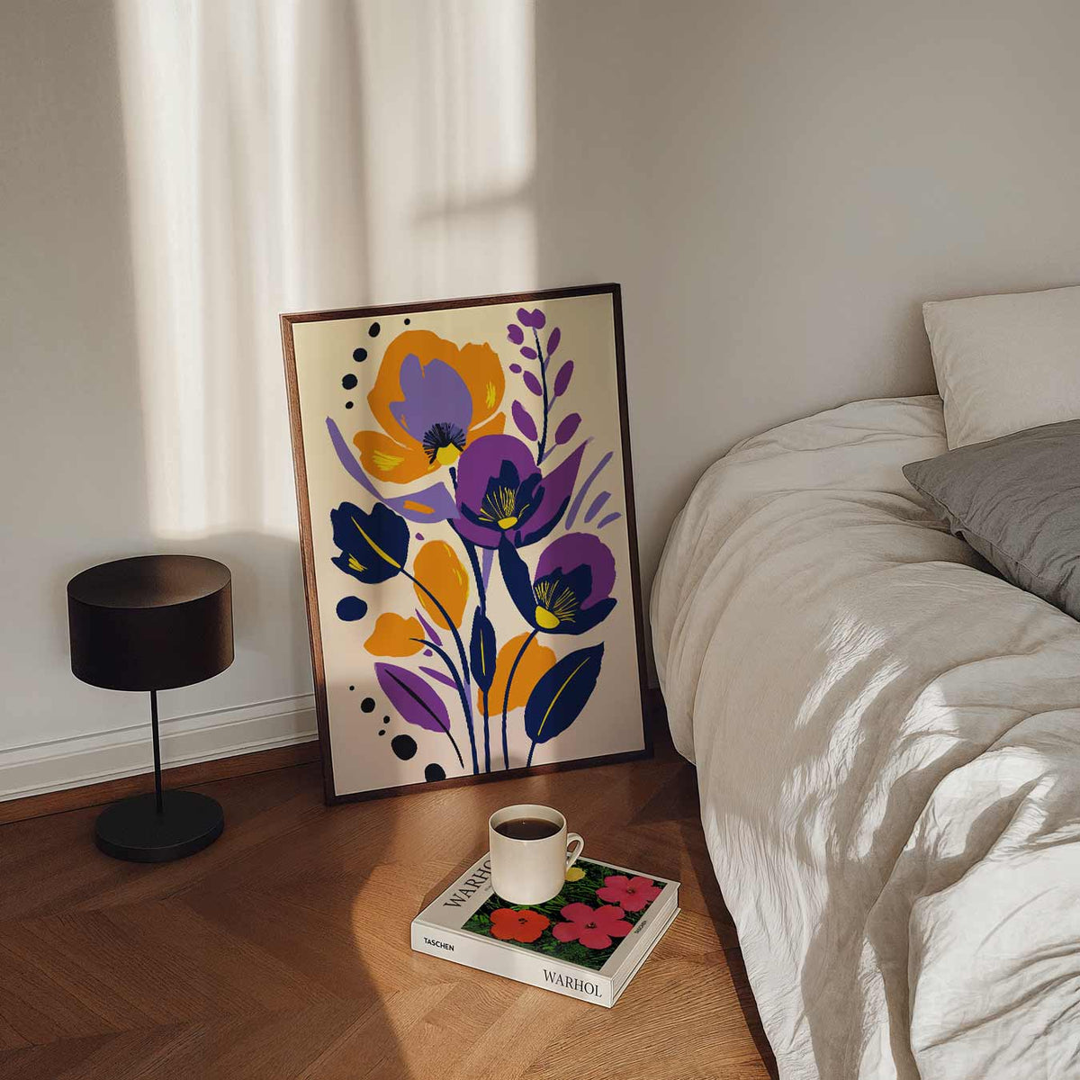 Bloemige Kunstposter – staande bloemen wanddecoratie van WallArtistic