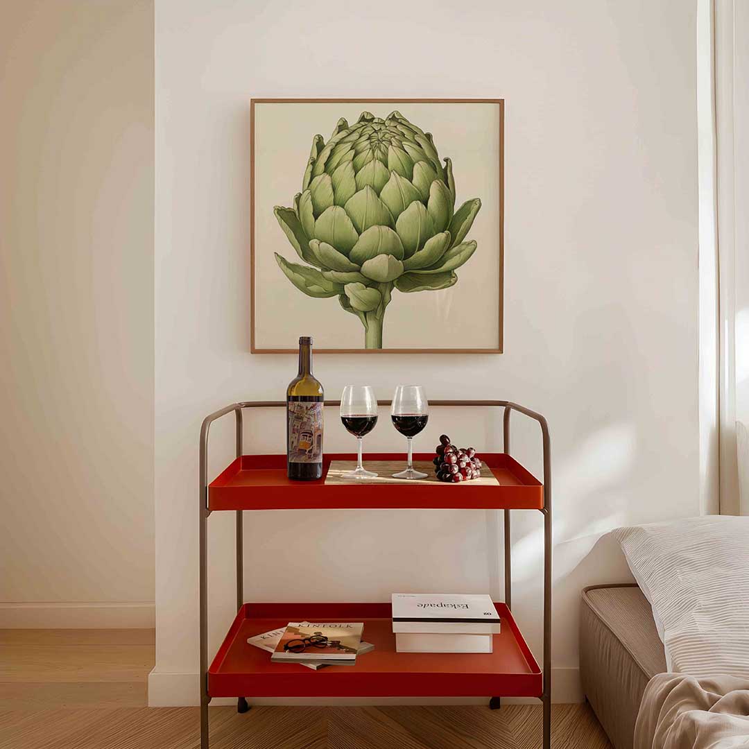 Artisjok – vierkante keuken wanddecoratie van WallArtistic
