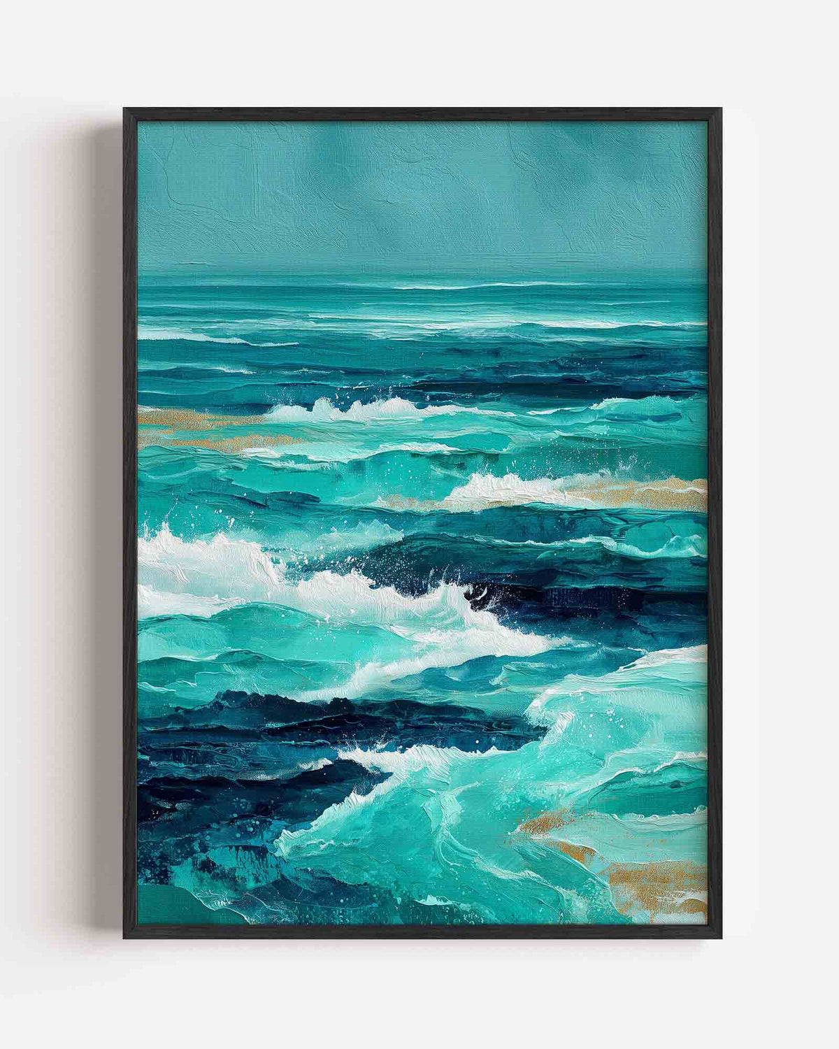 Golven in blauw – abstracte portret poster als wanddecoratie