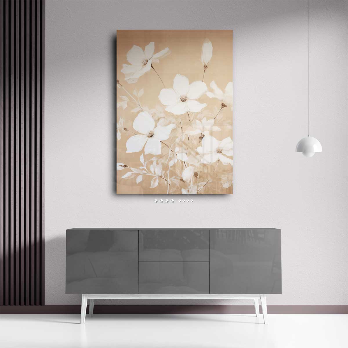 Bloemen in Subtiele Kleuren – staand kunstwerk voor modern interieur