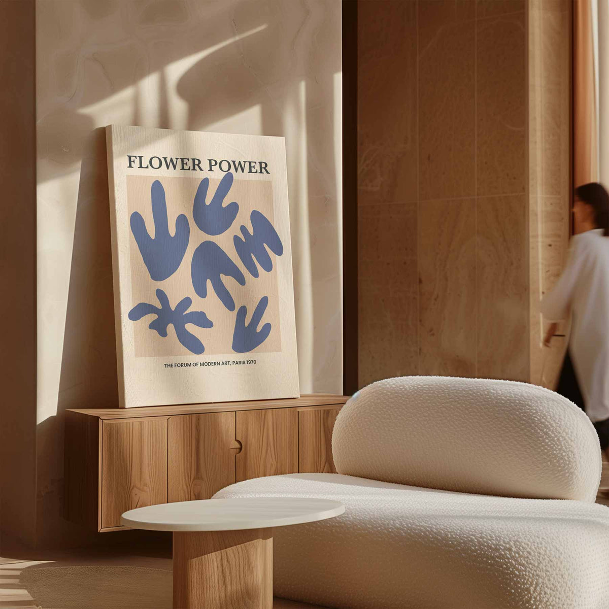Flower Power Kunstposter – plexiglas wanddecoratie in portret formaat