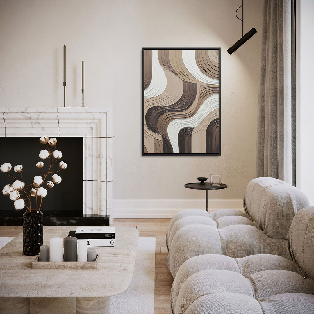 Golvende lijnen compositie – staand wanddecoratie kunstwerk