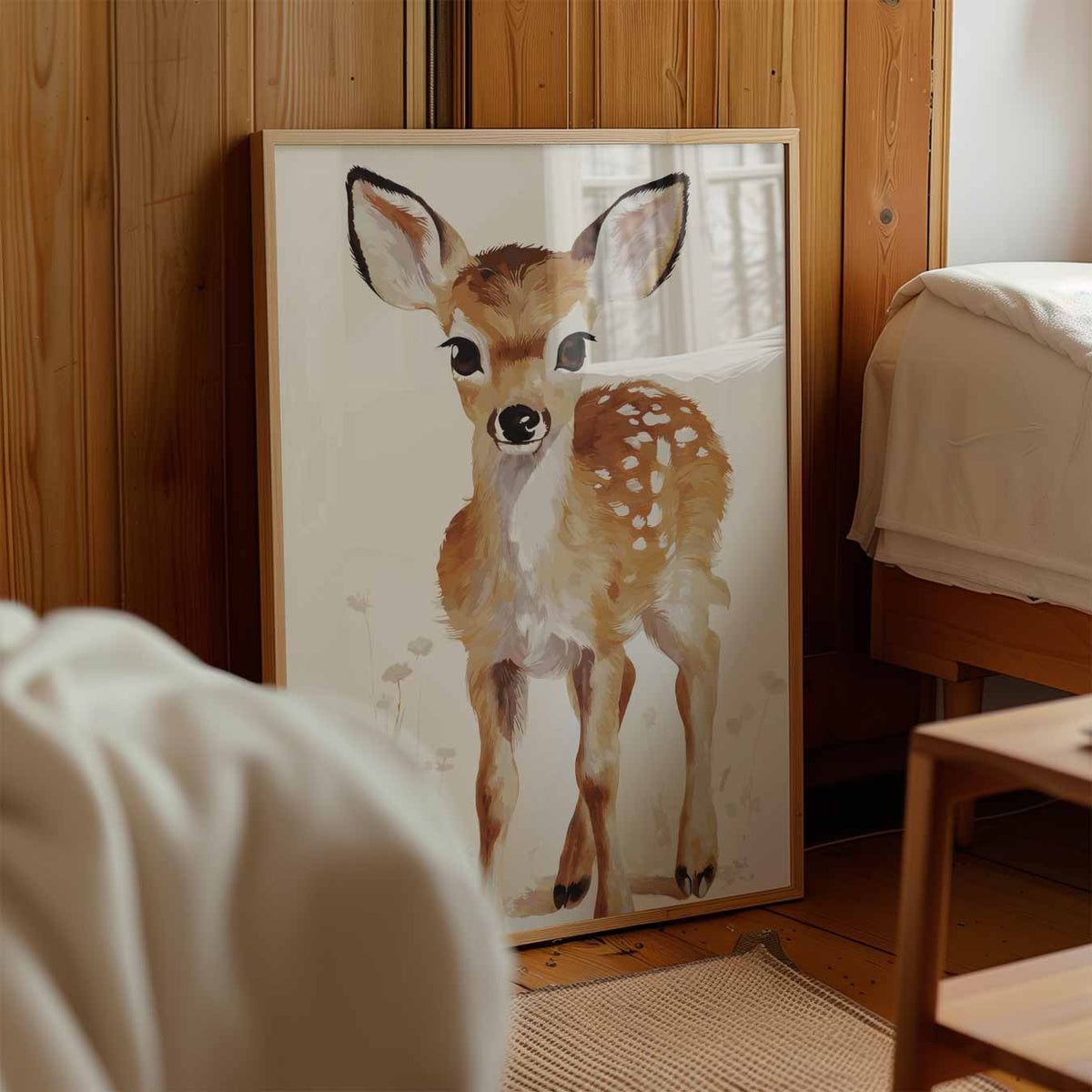 Schattige Hertenkalf – kinderposter in staand formaat