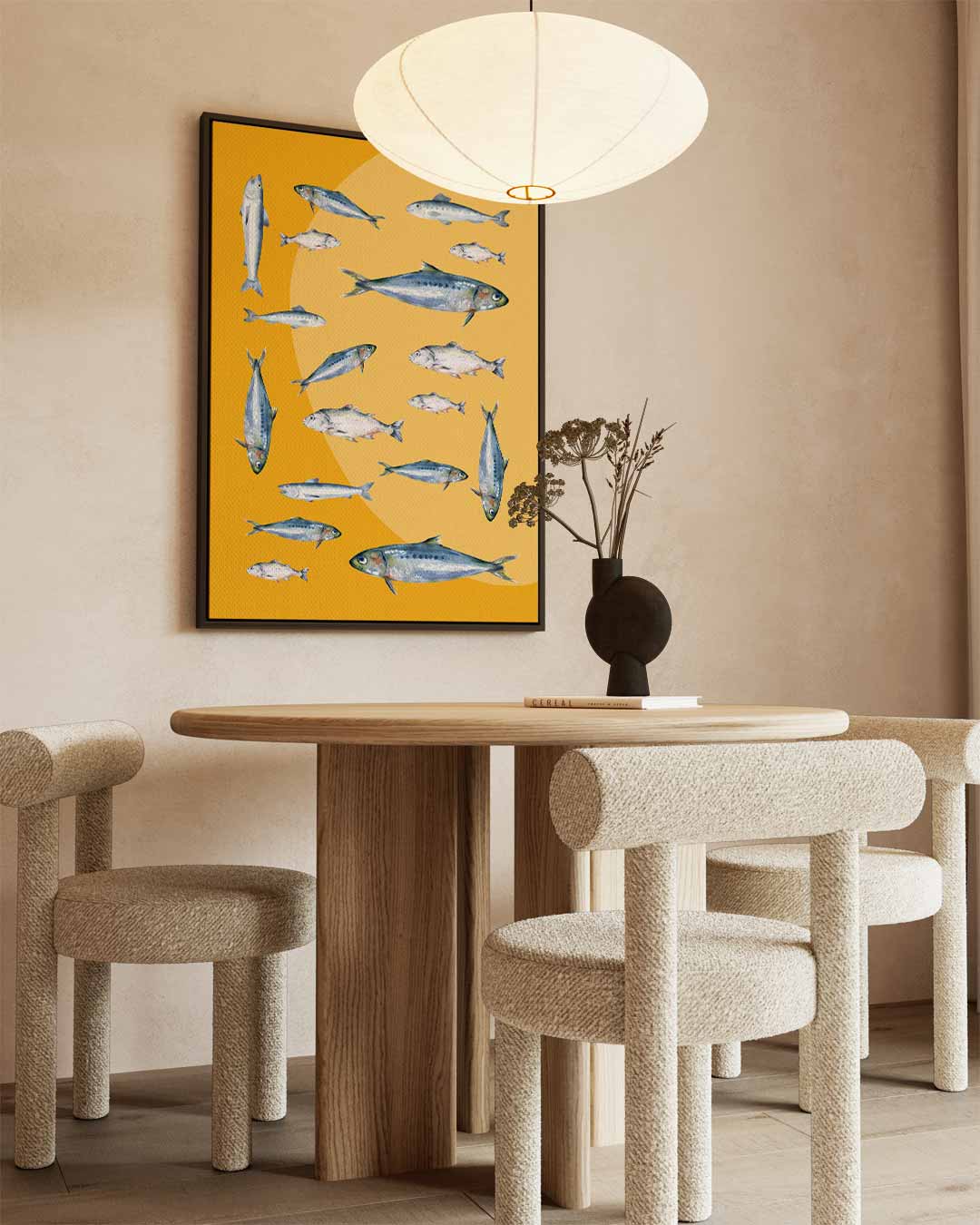 Vrolijk Visballet – dibond kunstwerk als wanddecoratie
