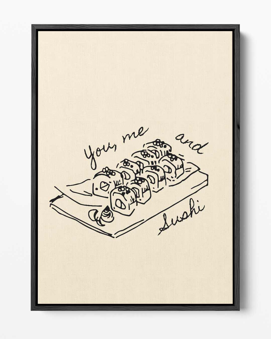 Romantische Sushi Illustratie – portret kunstwerk als wanddecoratie