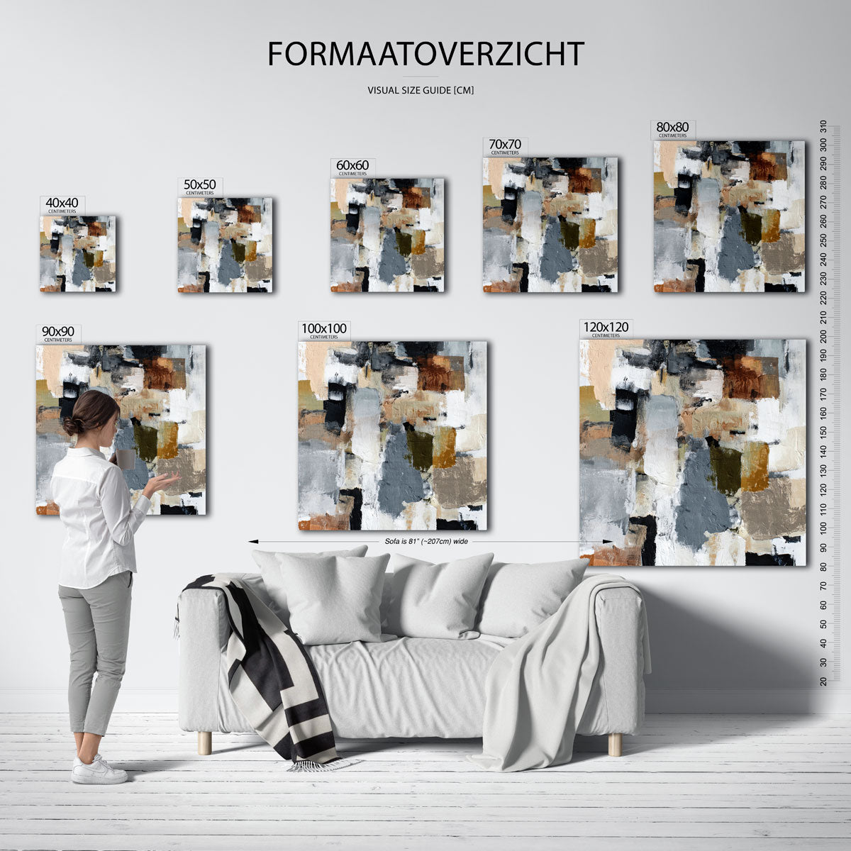 Abstracte vormen – vierkante muurposter met abstracte vormen