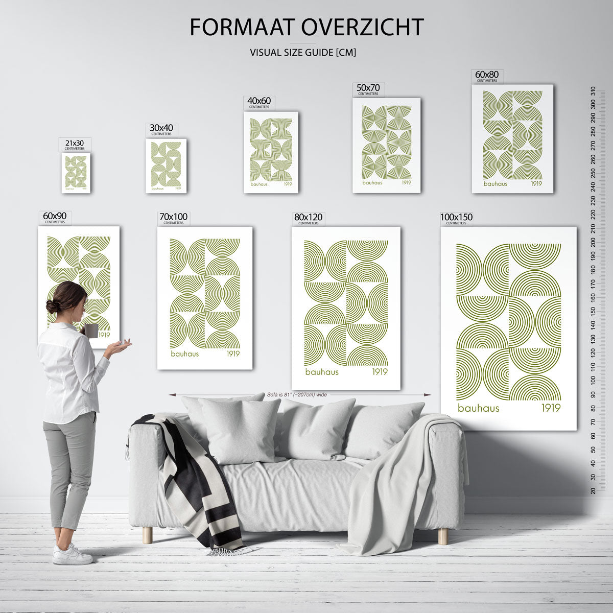 Cirkelritme en lijnen – Bauhaus poster als moderne geometrische wanddecoratie