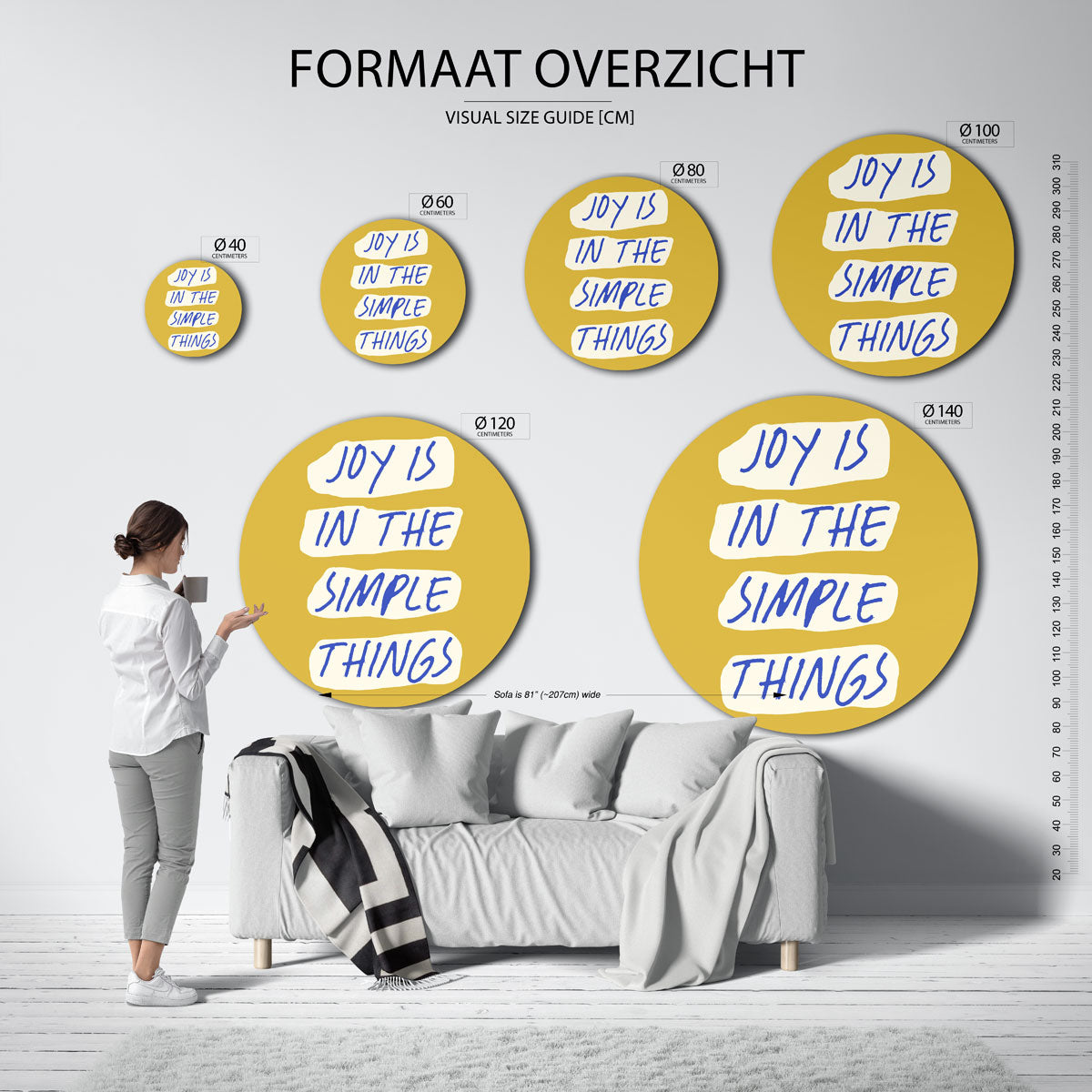 Joy in the simple things – geïllustreerde wandkunst als moderne muurcirkel