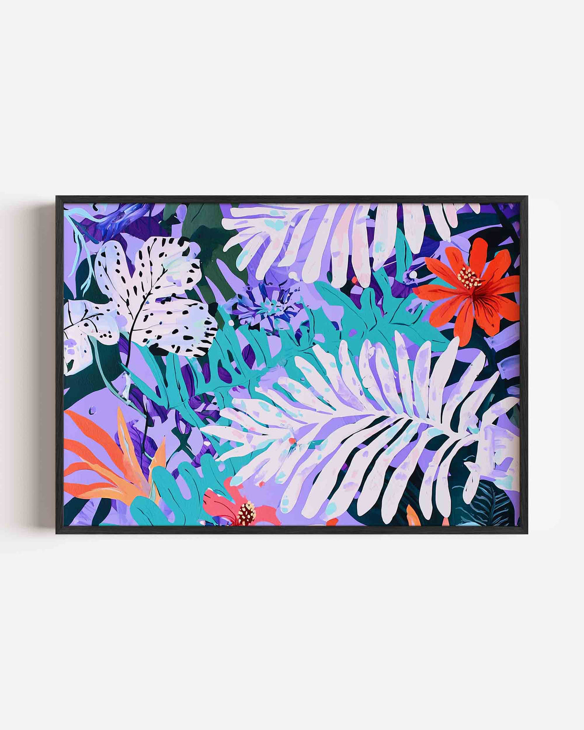Bladeren en bloemen – jungle landscape poster als wanddecoratie