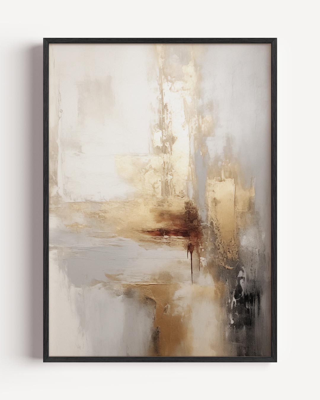 Abstract Gold & Beige – kerst portret poster als wanddecoratie