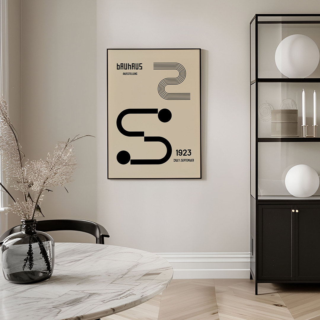 Lijnen en vormen – geometrische Bauhaus poster in staand formaat