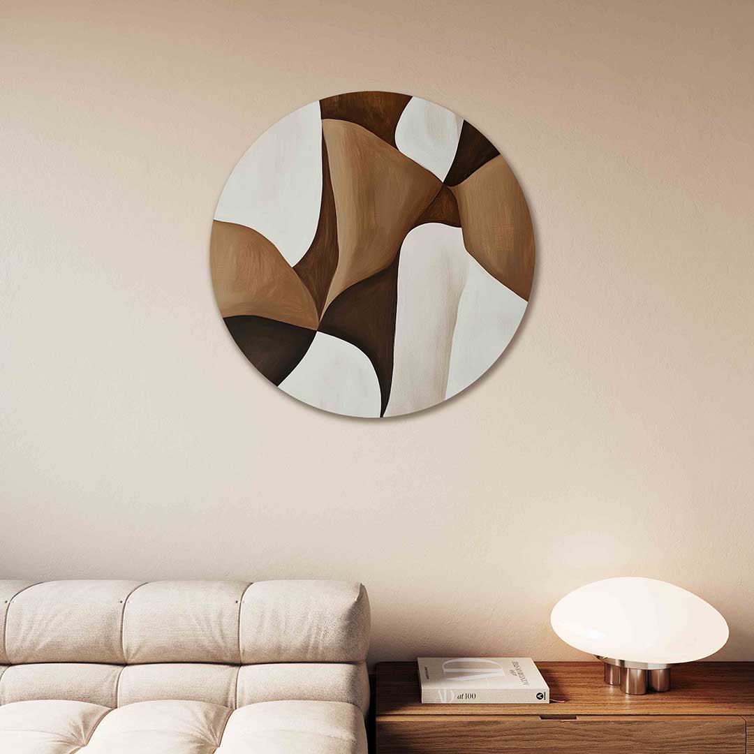Abstracte vormen – moderne abstracte muurcirkel voor aan de muur