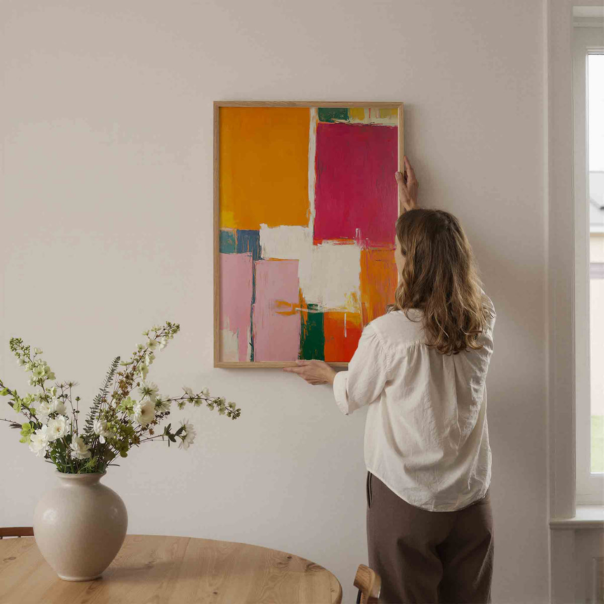 Abstracte vormen – dromerige illustratie als portret poster