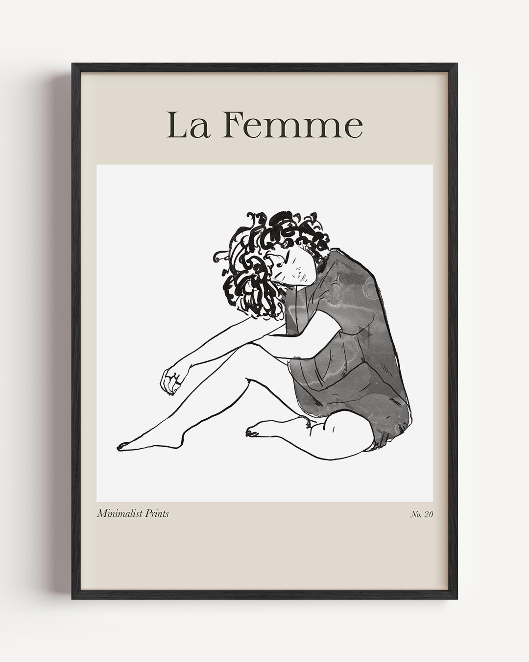 La Femme Minimalistische Kunstposter – vrouwelijk portret poster als wanddecoratie