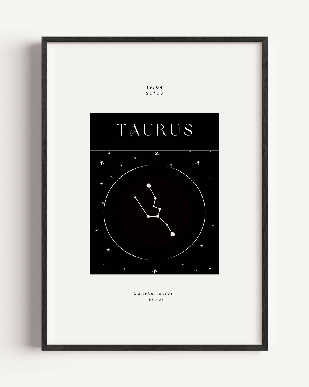Taurus Constellation – mindful portret poster als wanddecoratie
