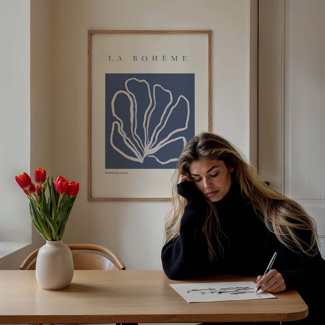La Bohème Kunstposter – bloemen poster in staand formaat