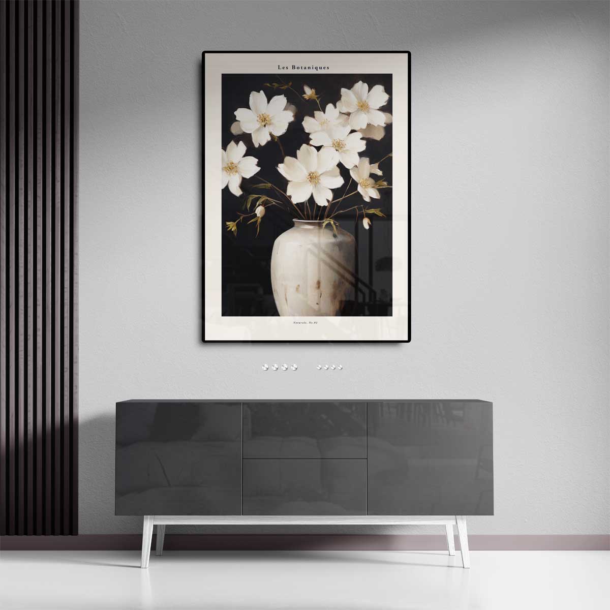 Elegante Bloemen in Rustieke Vaas – canvas kunstwerk als wanddecoratie