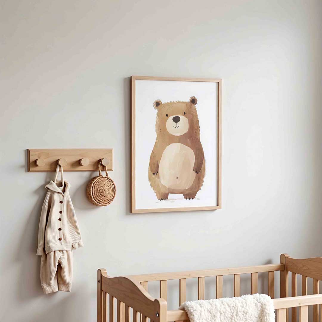 Schattige beer – kinderposter in staand formaat