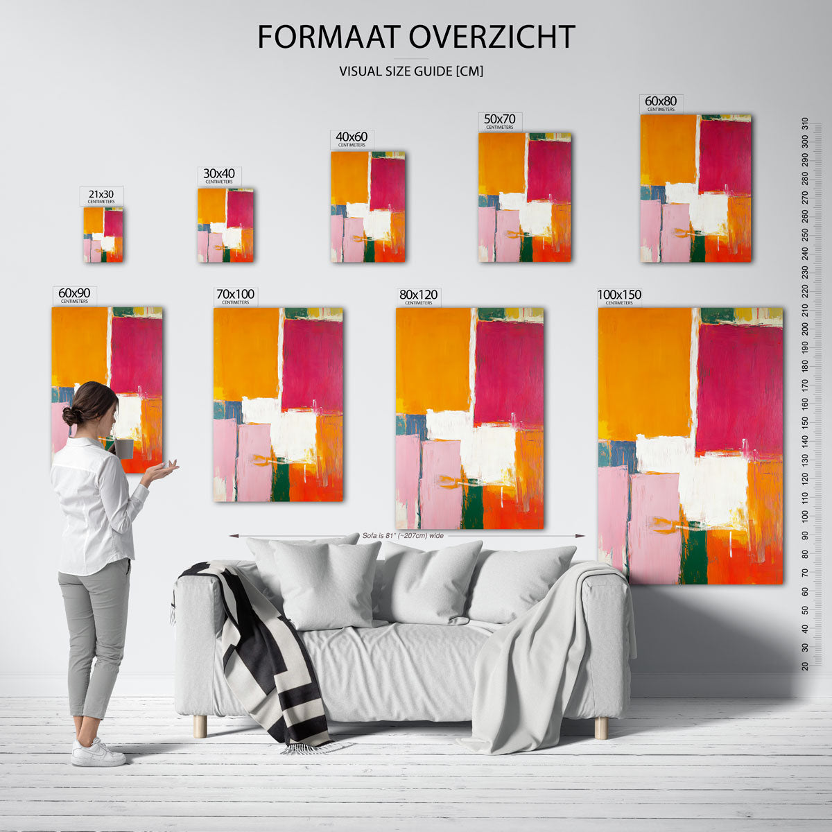 Abstracte vormen – staande muurposter met sfeervolle illustratie