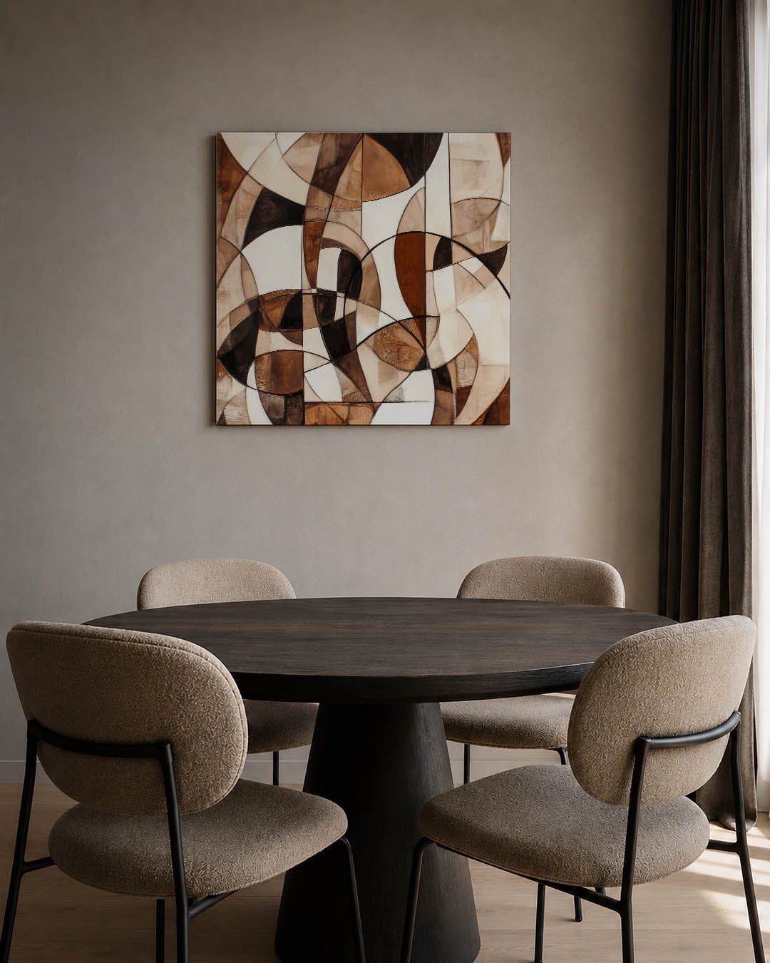 Organische vormen compositie kunstwerk – tweede productweergave – dit kunstwerk toont een dynamische compositie van vloeiende