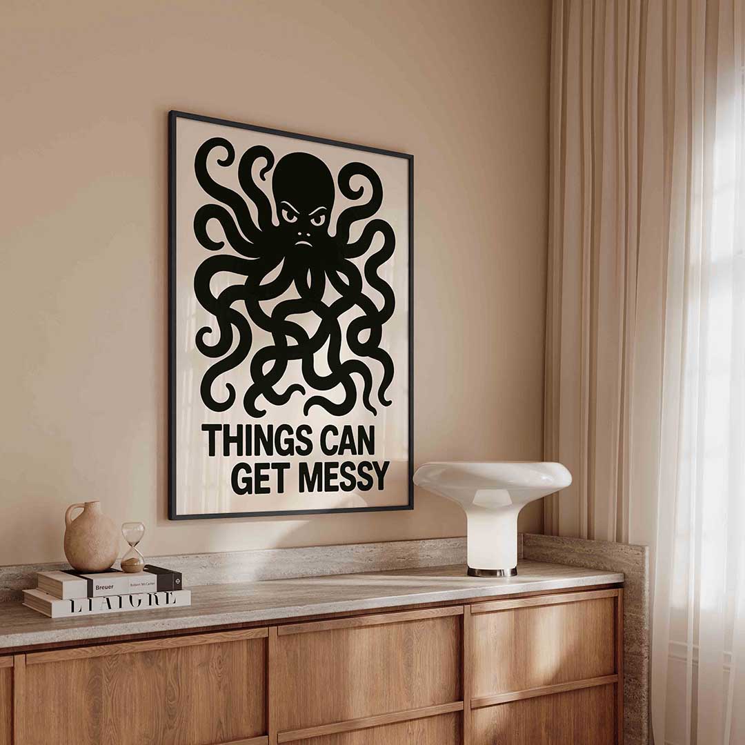 Octopus met tekst – urban poster in staand formaat