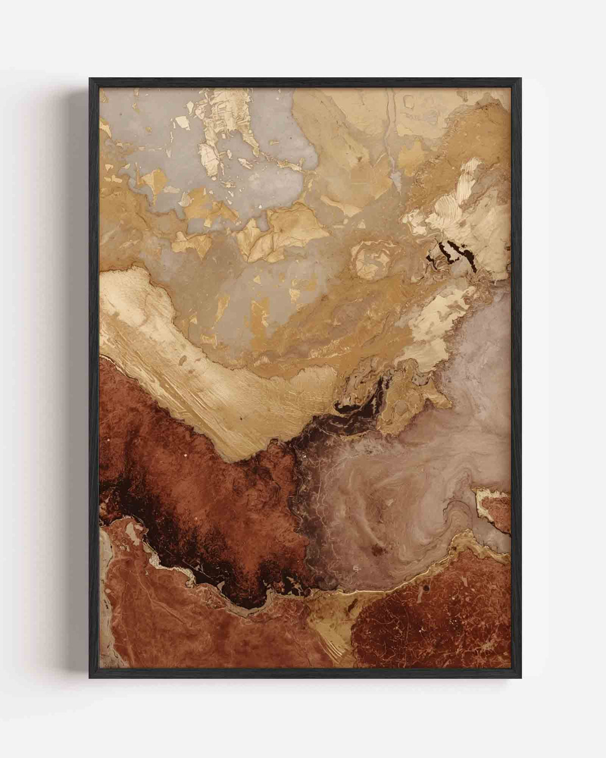 Abstracte aardetinten – abstracte textuur portret poster als wanddecoratie