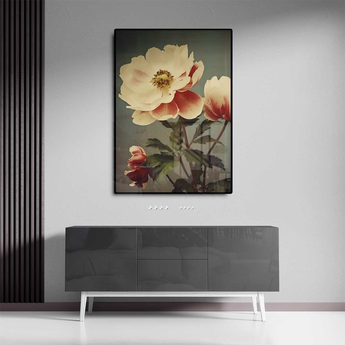 Tijdloze Pioenroos Elegantie – canvas kunstwerk als wanddecoratie