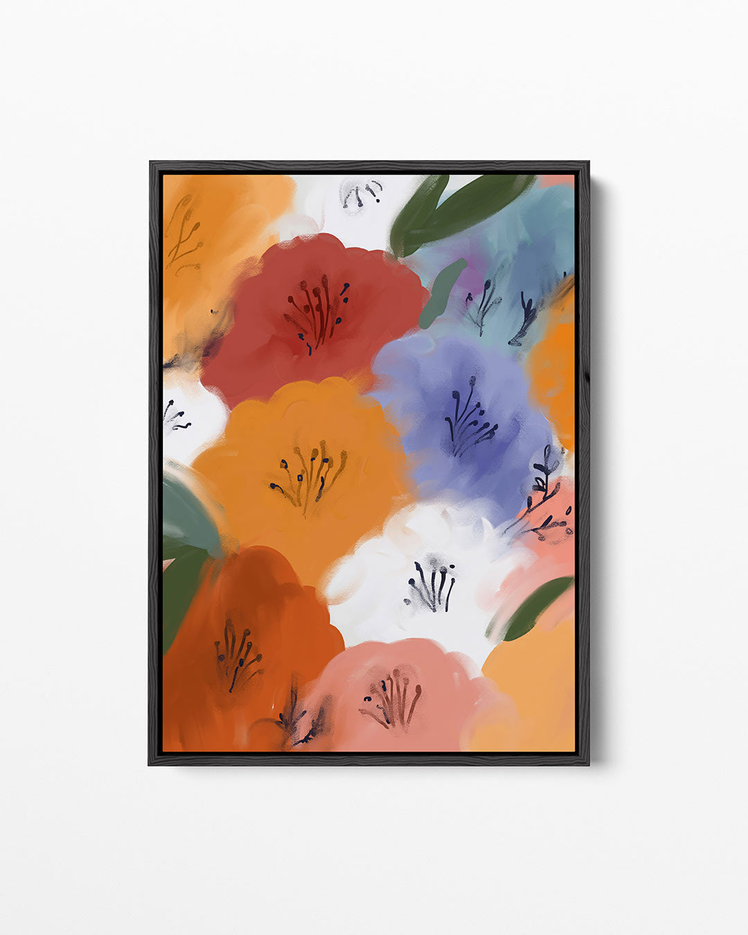 Kleurrijke bloemenvormen – staand wanddecoratie kunstwerk