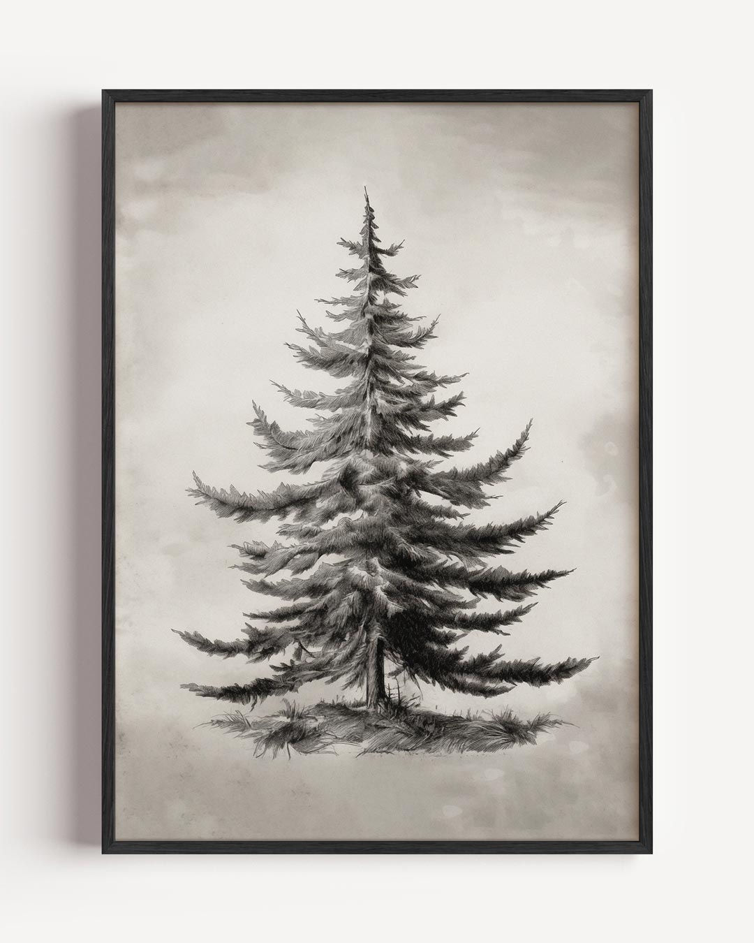 Winterse Dennenboom – kerst portret poster als wanddecoratie